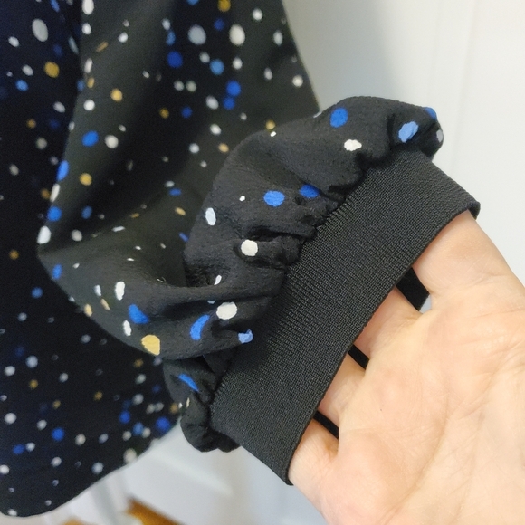 PopSugar Black Polka Dot Blouse Size XL, Business Casual - Picture 2 of 9